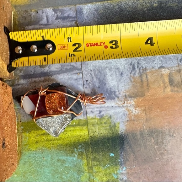 Handmade pendant necklace OOAK Handcrafted Wire-Wrapped Stone - Picture 6 of 7